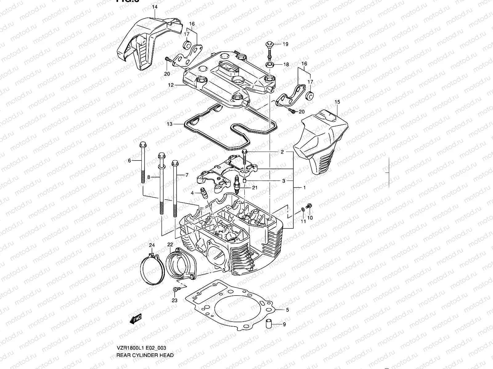 3 - REAR CYLINDER HEAD