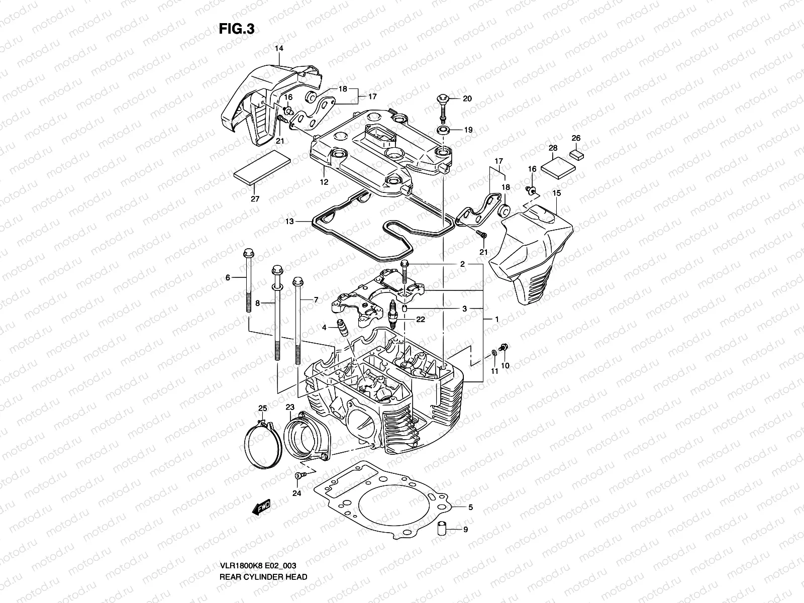 3 - REAR CYLINDER HEAD