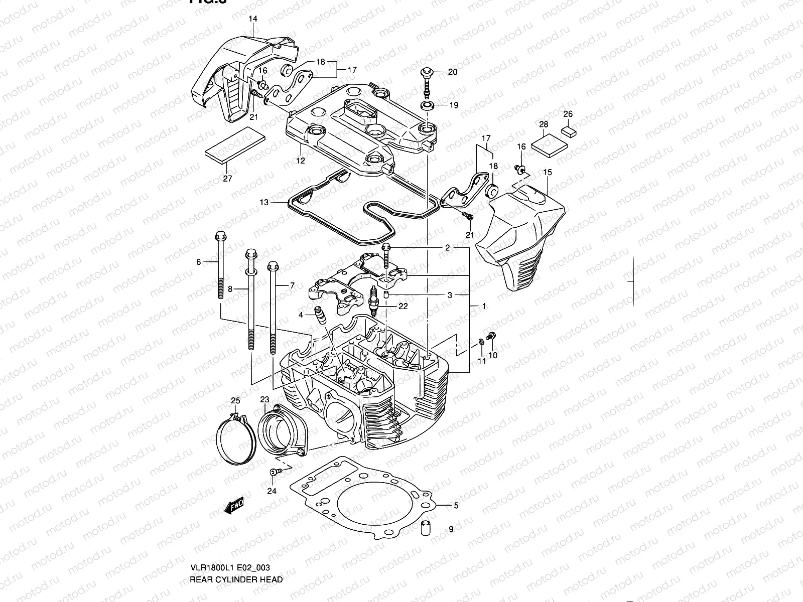 3 - REAR CYLINDER HEAD