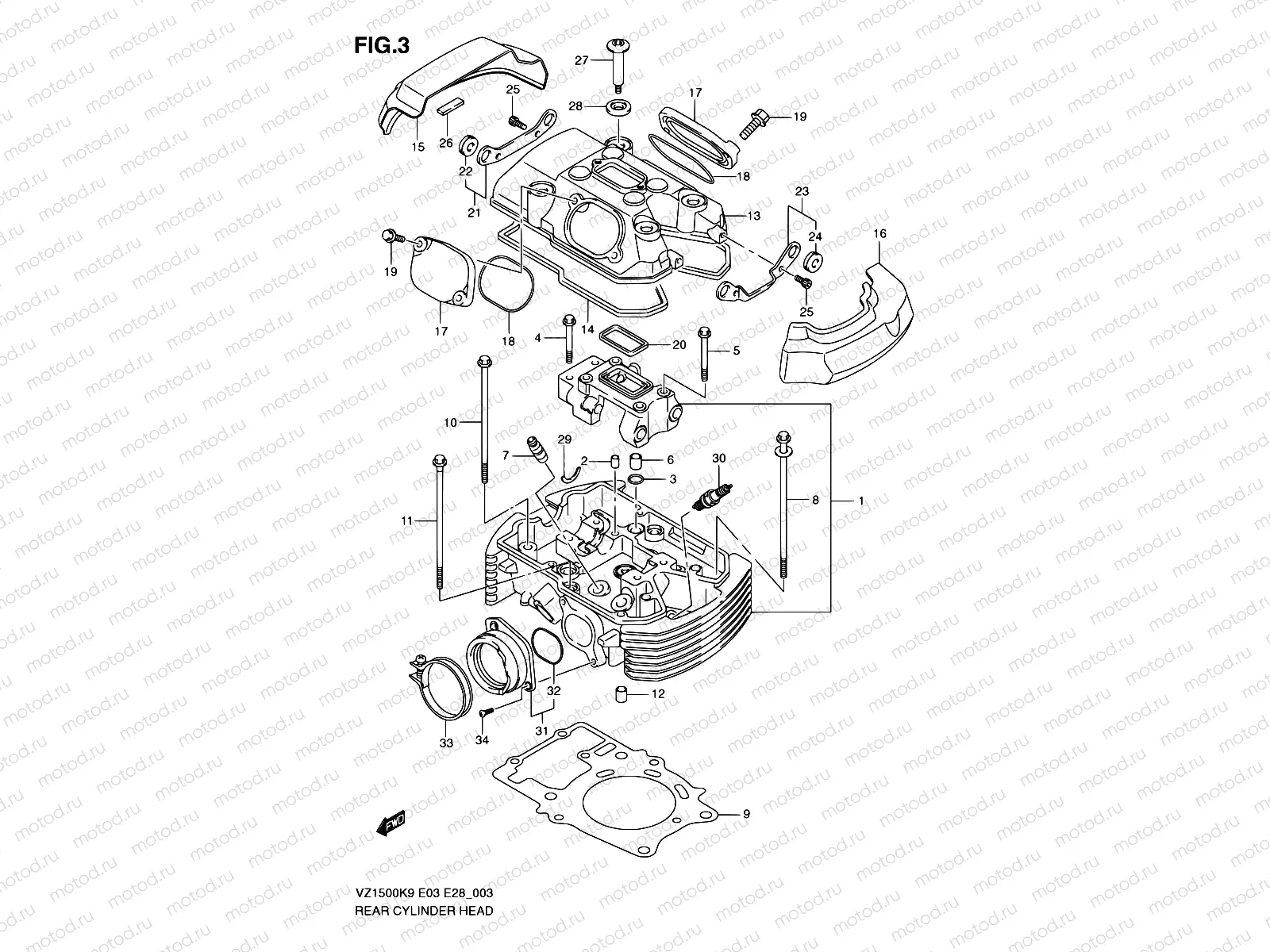3 - REAR CYLINDER HEAD
