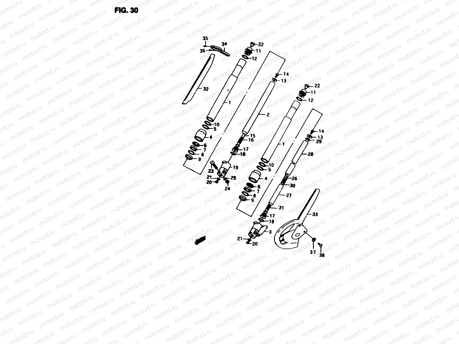 30 - FRONT DAMPER (MODEL T, MODEL V:P29)