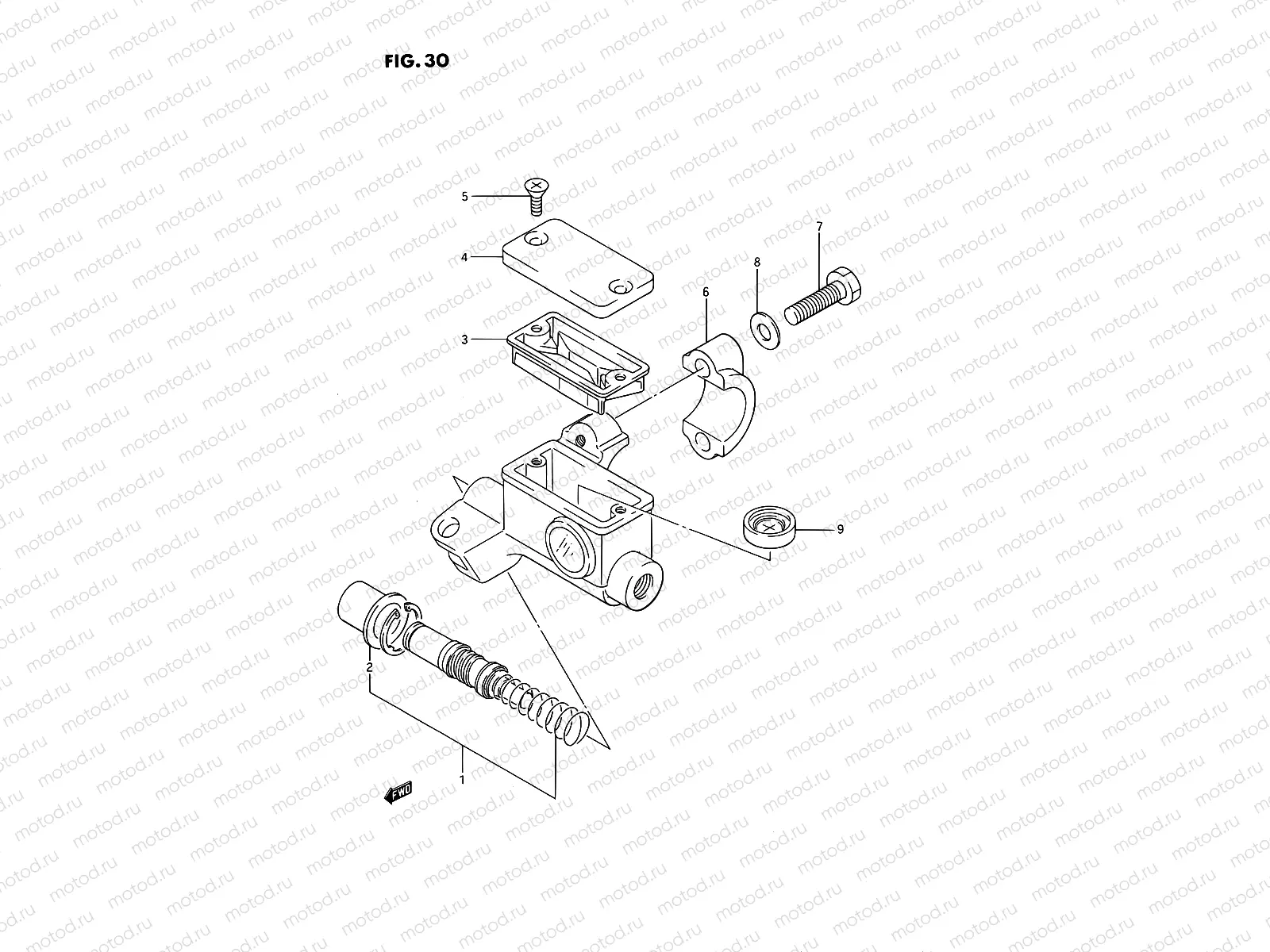 30 - FRONT MASTER CYLINDER (MODEL G/H)
