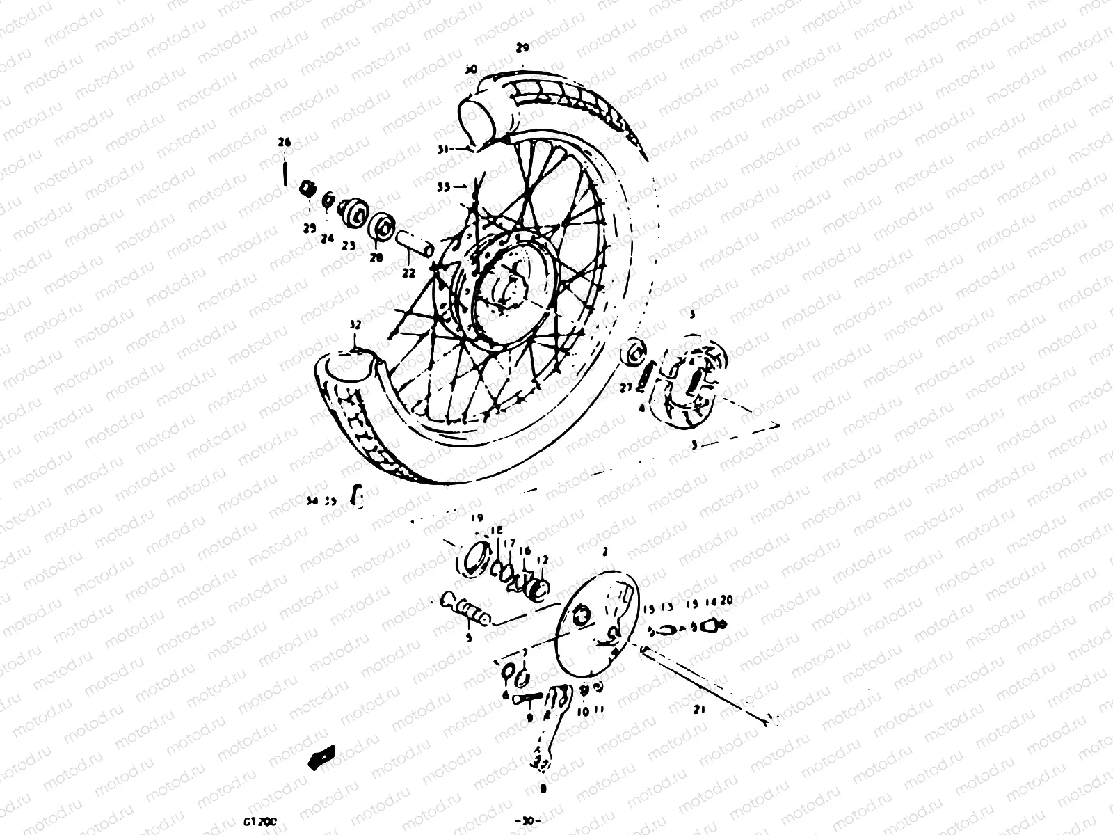 30 - FRONT WHEEL (GT200N)
