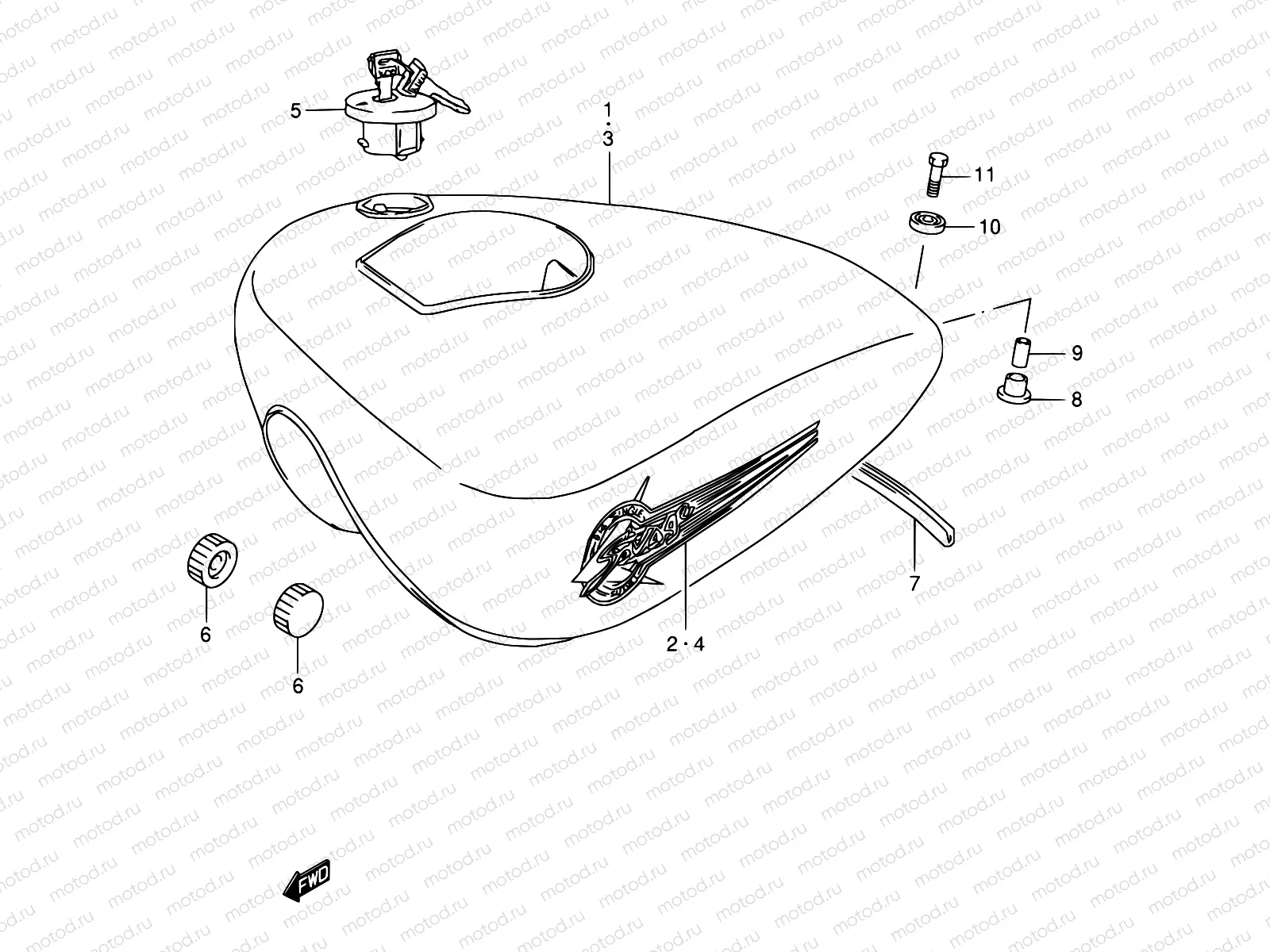 30 - FUEL TANK (MODEL T/V/W/X)