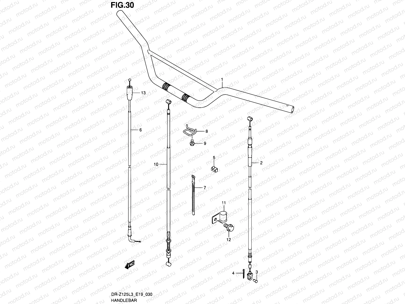 30 - HANDLEBAR (DR-Z125L3 E19)