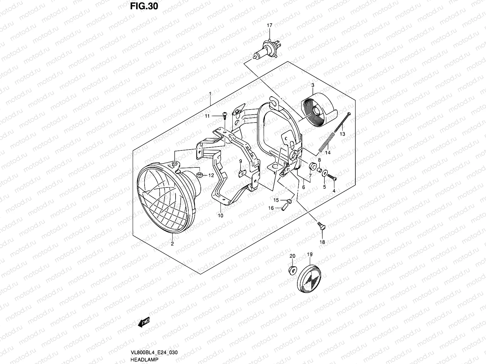 30 - HEADLAMP ASSY