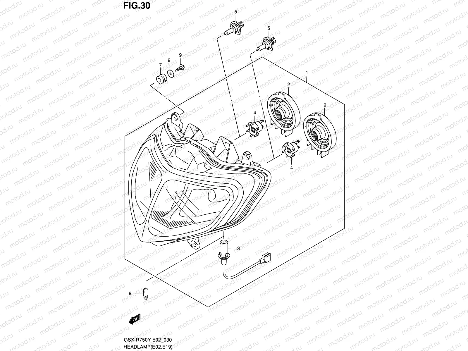 30 - HEADLAMP (E02,E19,E54,P37)