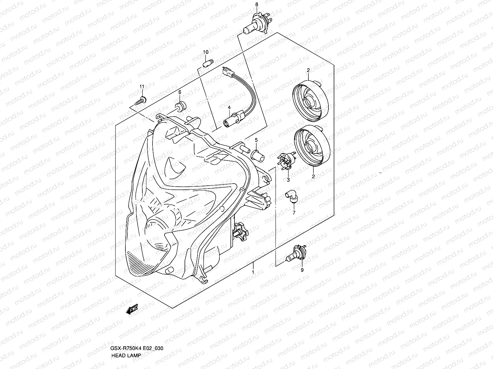 30 - HEADLAMP (E02,E19,P37)