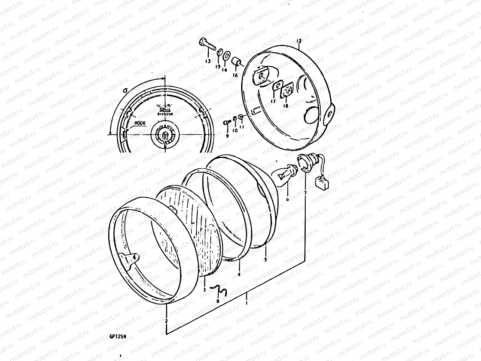 30 - HEADLAMP (GP125C, GP125UC)