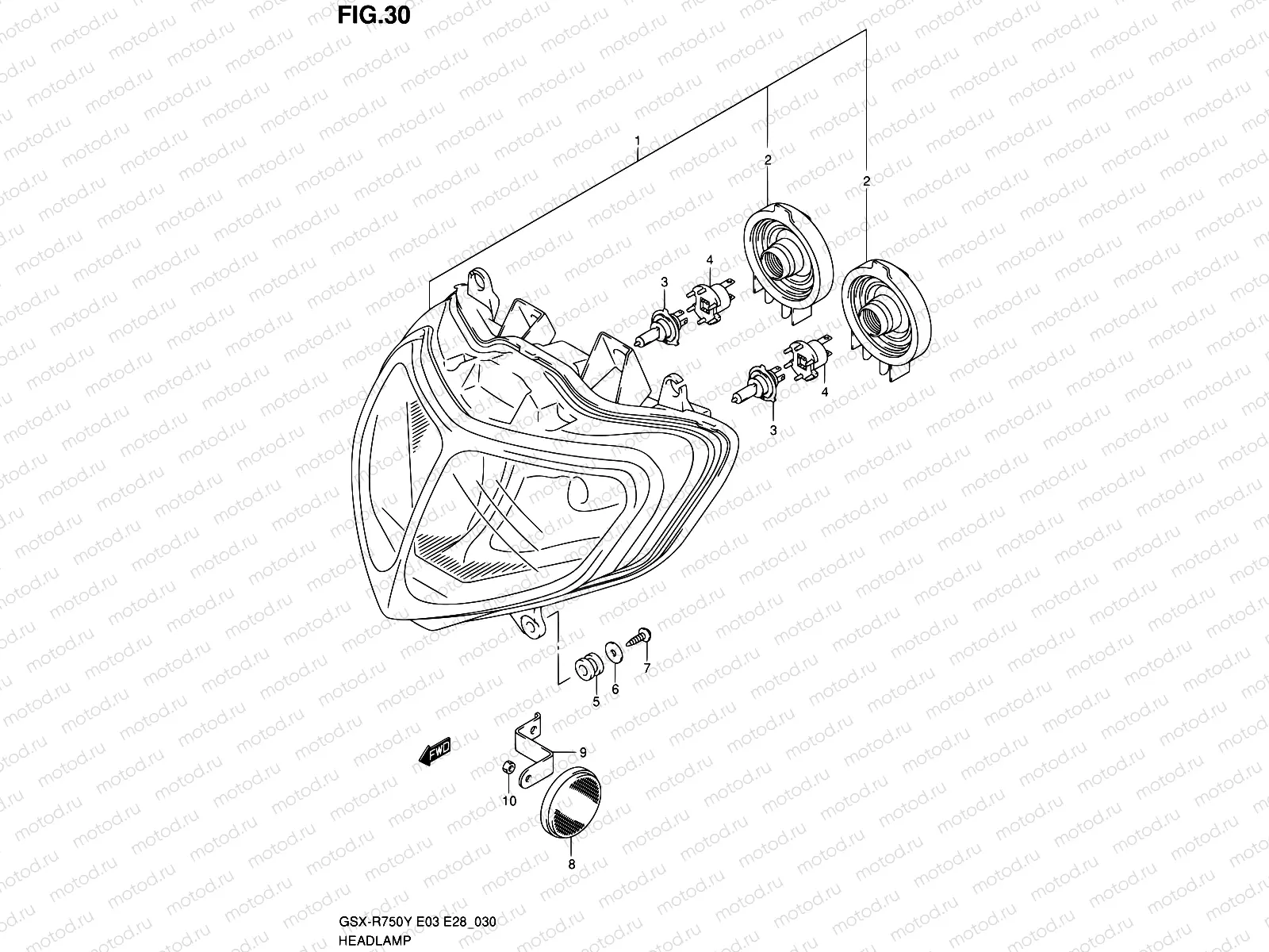30 - HEADLAMP (MODEL Y/K1)