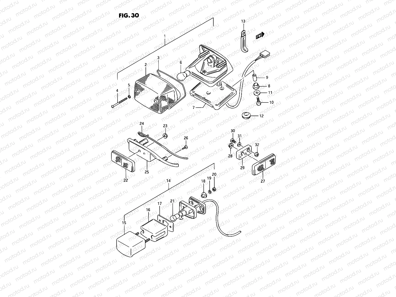 30 - REAR COMBINATION LAMP (MODEL H/J/K/L/M/N/P/R)