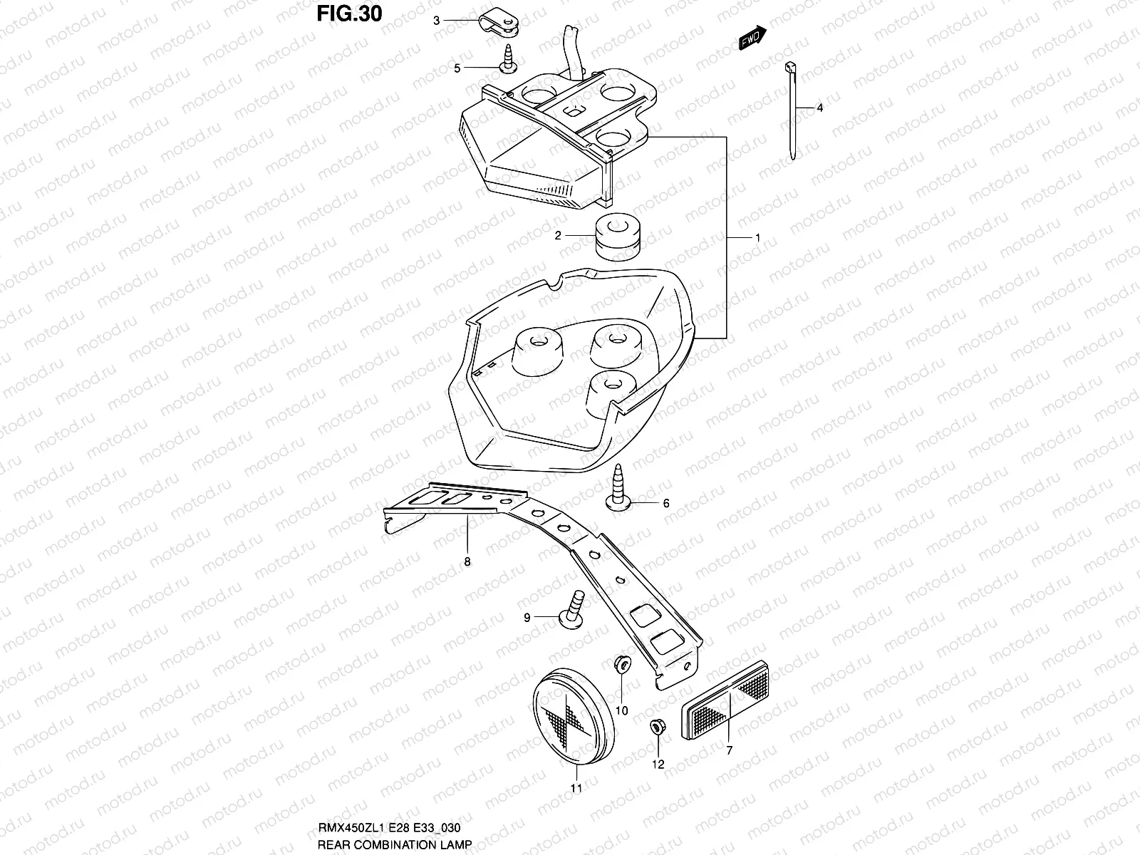 30 - REAR COMBINATION LAMP (RMX450ZL1 E28)