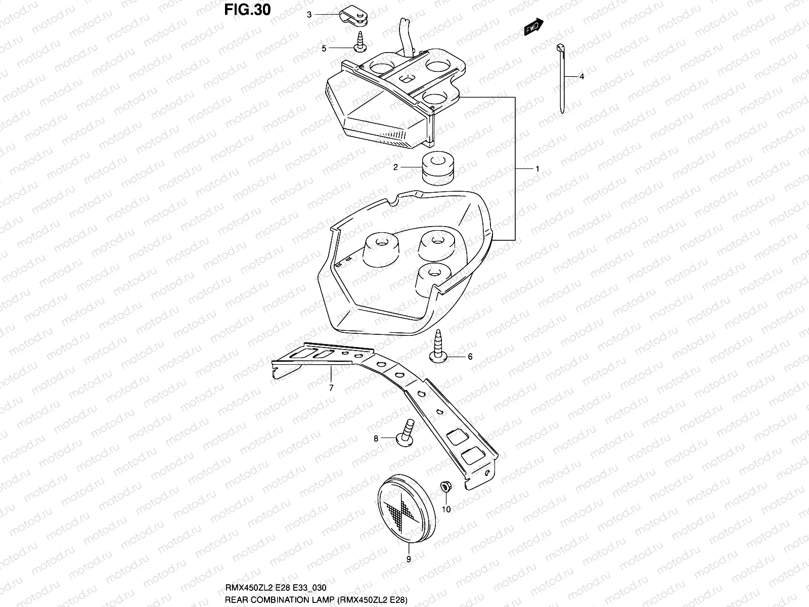 30 - REAR COMBINATION LAMP (RMX450ZL2 E28)