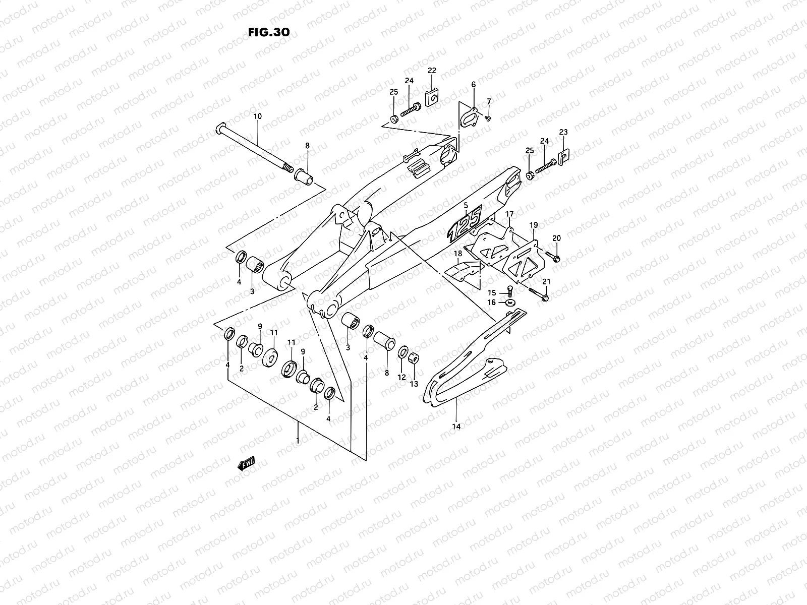 30 - REAR SWINGING ARM (MODEL N)