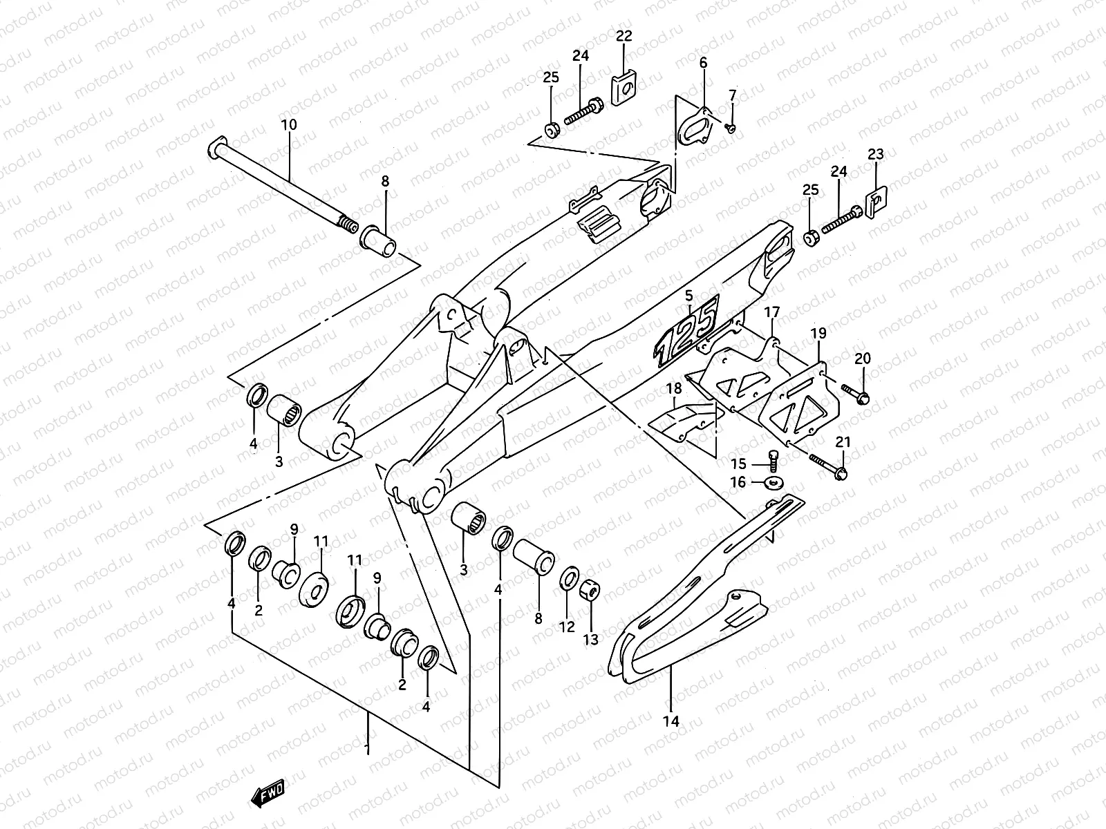 30 - REAR SWINGING ARM (MODEL N)