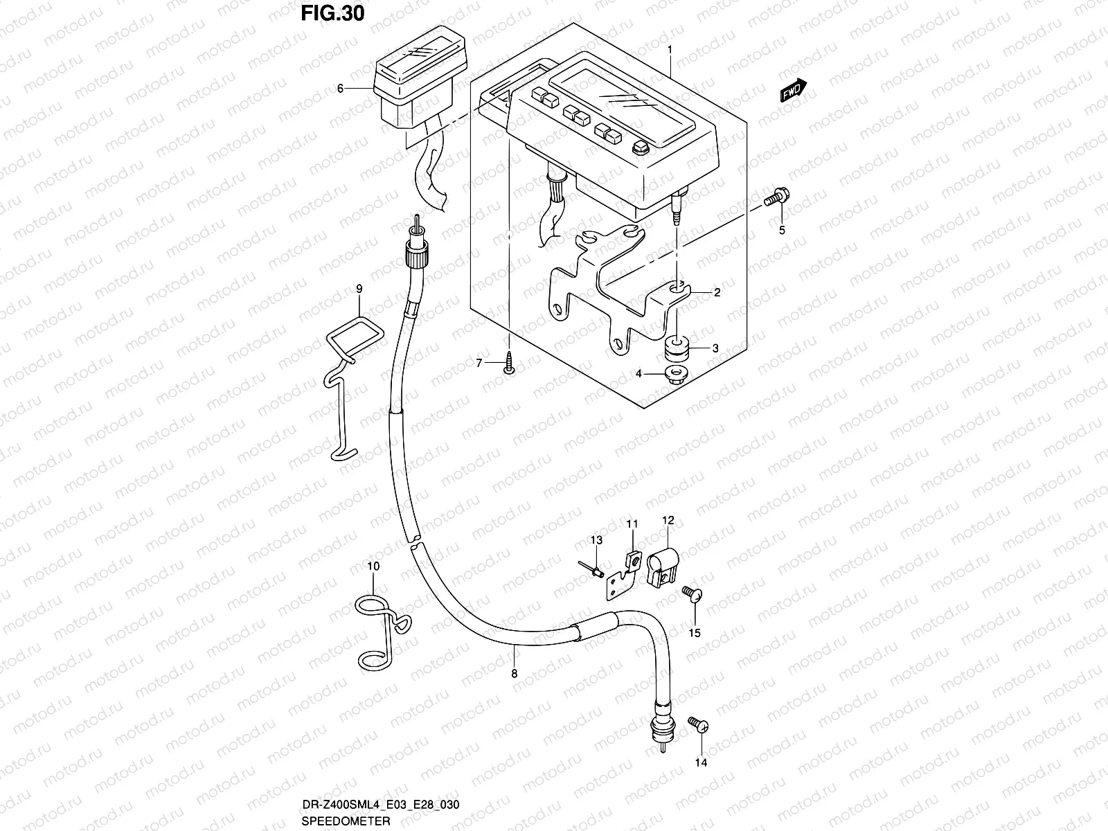 30 - SPEEDOMETER (DR-Z400SML4 E28)