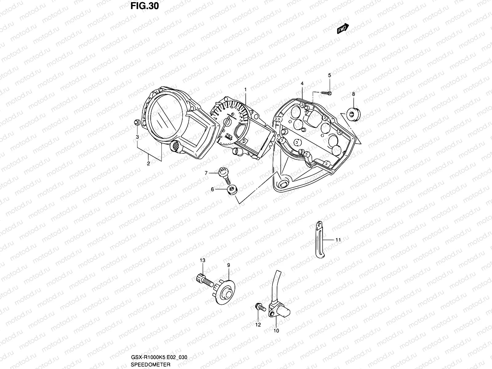 30 - SPEEDOMETER (GSX-R1000K5/K6 E02,E19,E24,P37)