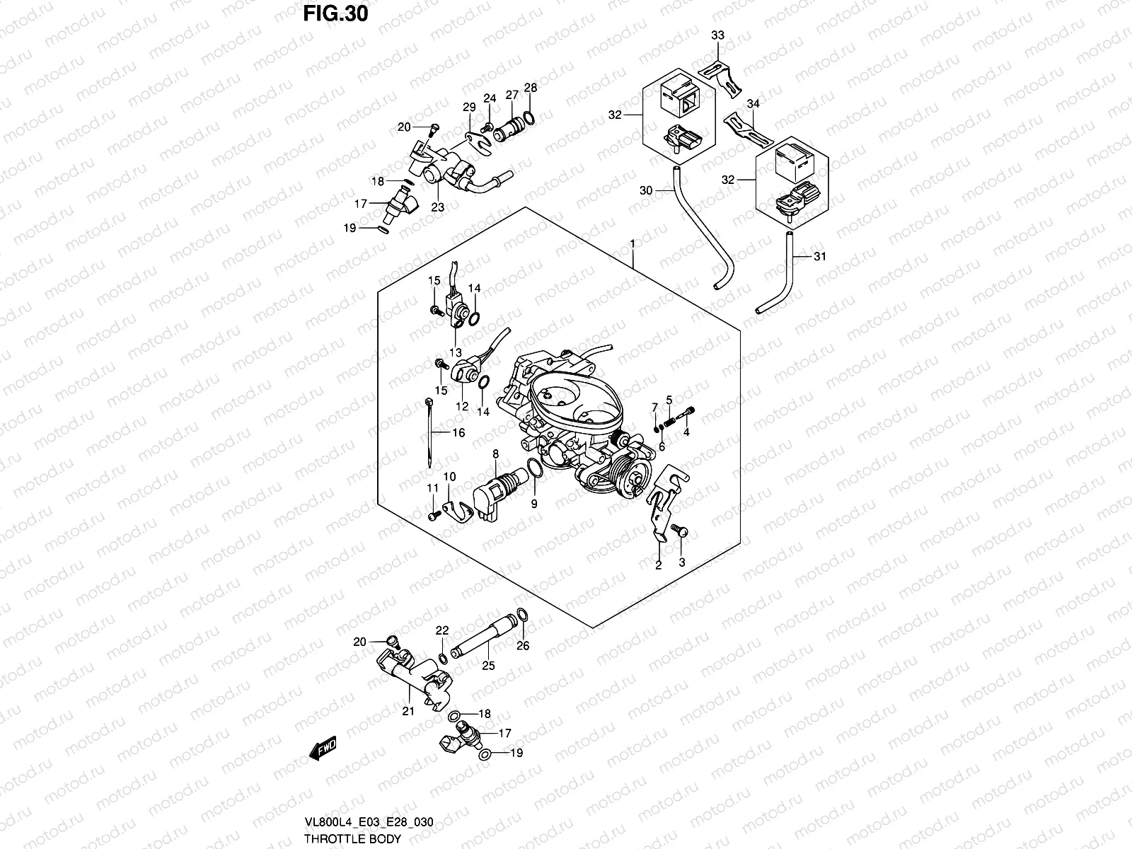 30 - THROTTLE BODY (VL800CL4 E03)