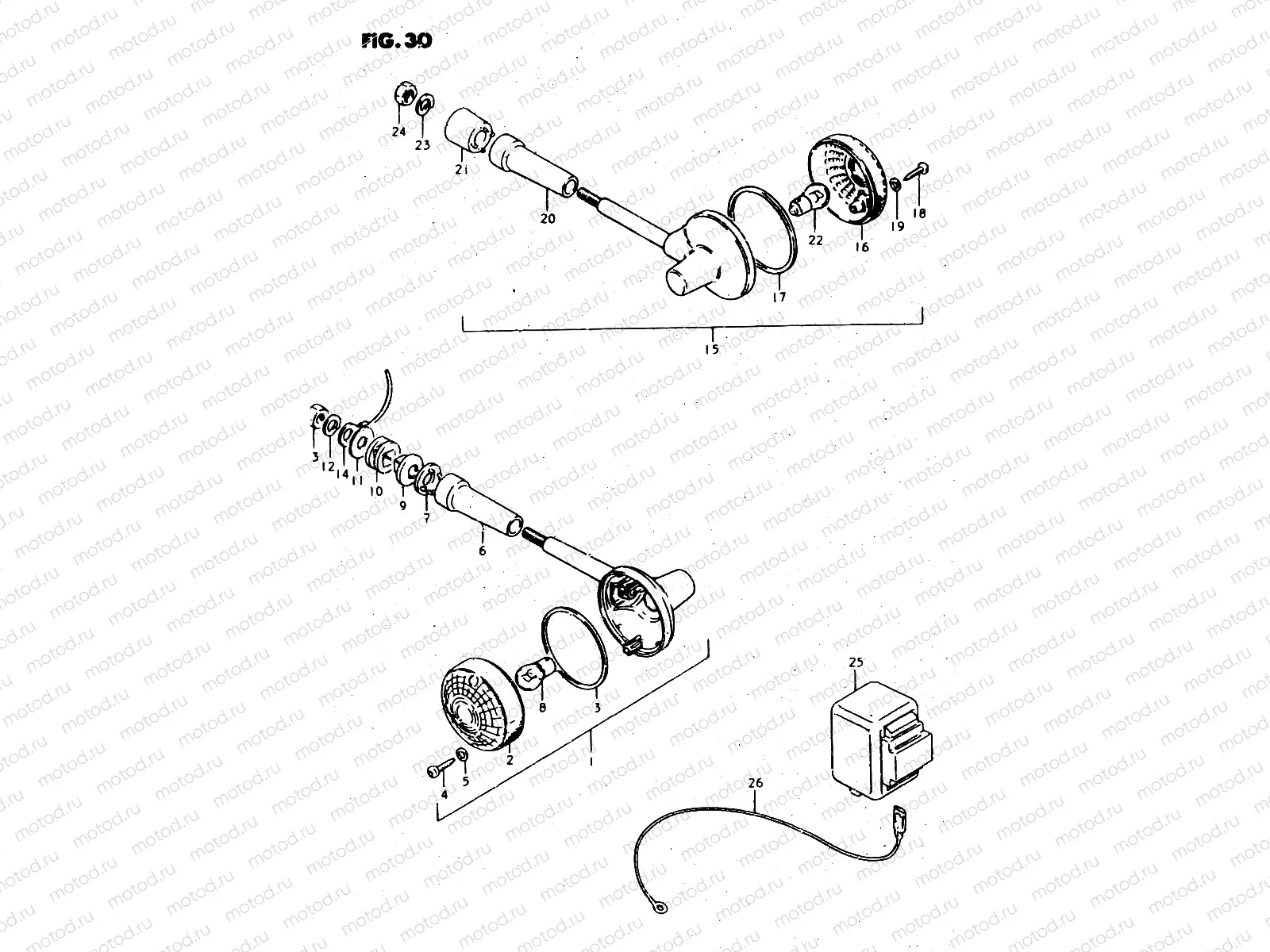 30 - TURN SIGNAL LAMP (E22, E25)
