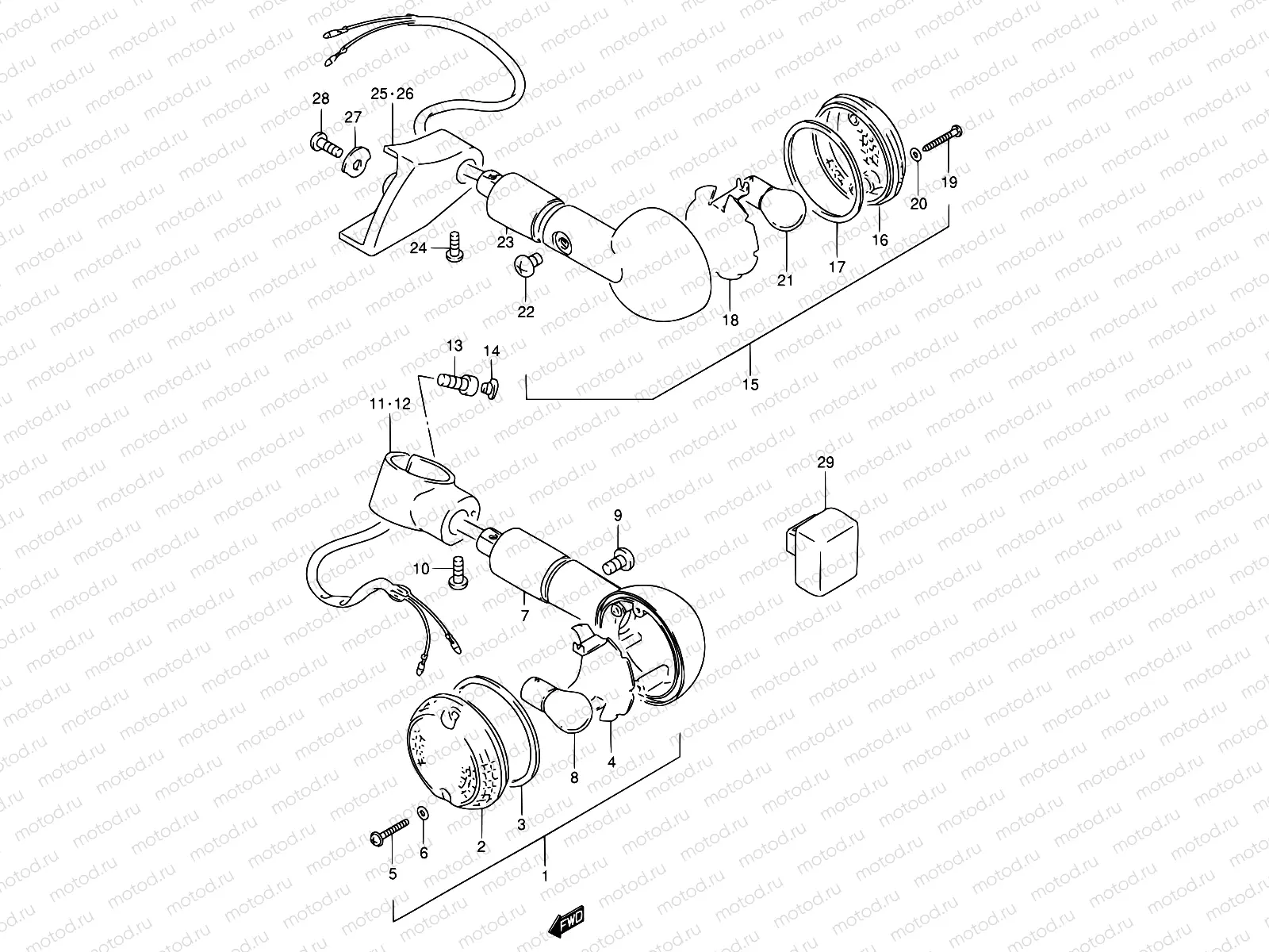30 - TURN SIGNAL LAMP (MODEL N/P/R)
