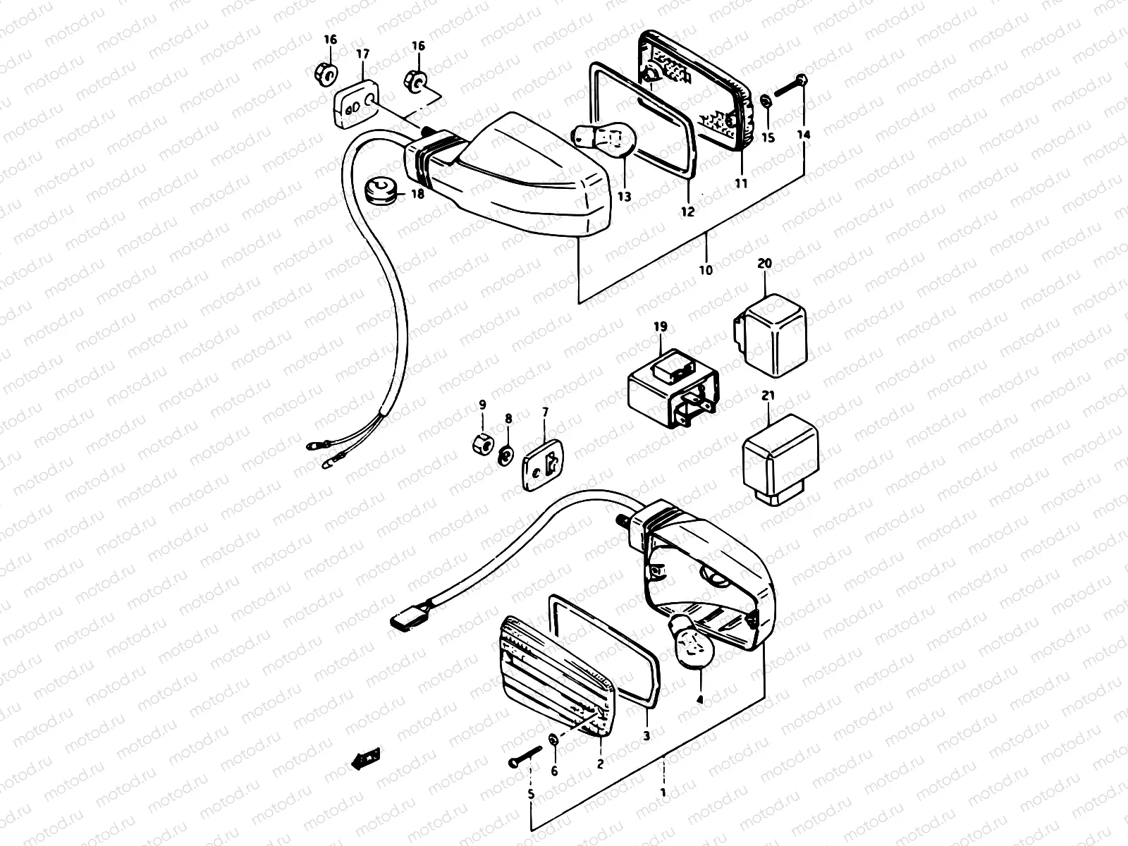 30 - TURNSIGNAL LAMP GSX1100ESE/EFE/ESF/EFF/EFG/GS1150ESF/EFF/EFG