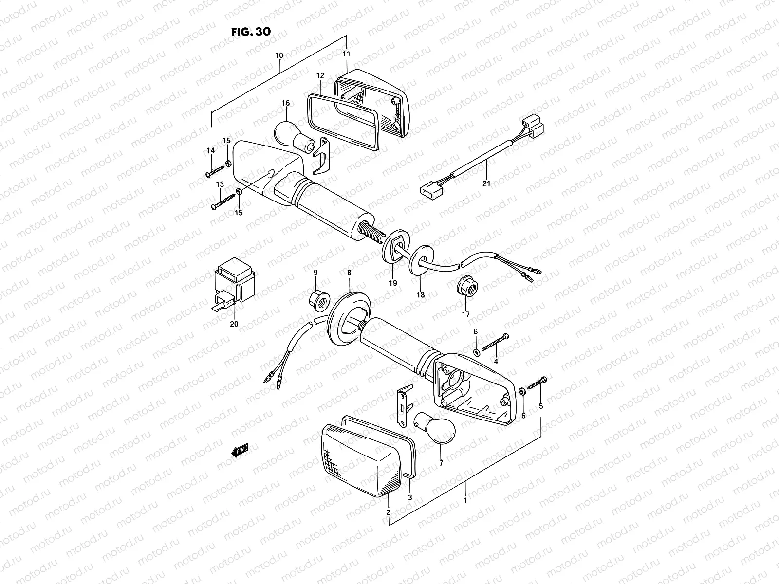 30 - TURNSIGNAL LAMP (MODEL N/P)