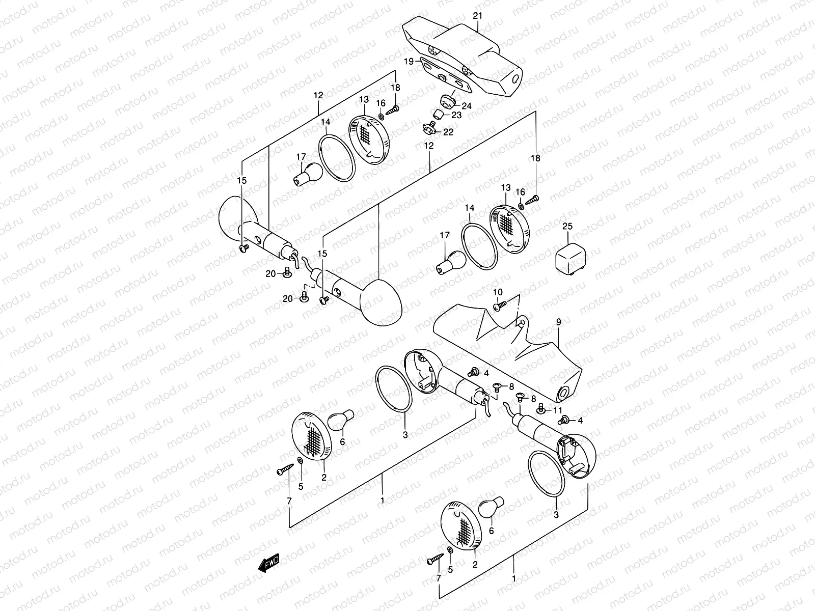 30 - TURNSIGNAL LAMP (MODEL W/X/Y/K1)