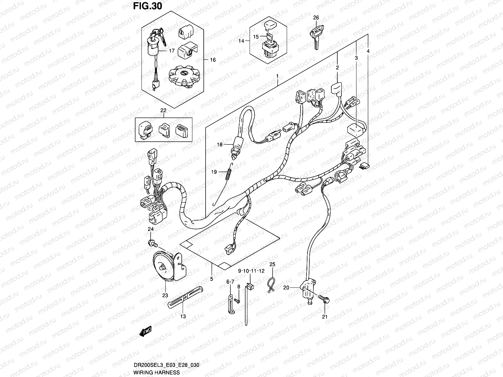 30 - WIRING HARNESS (DR200SEL3 E28)