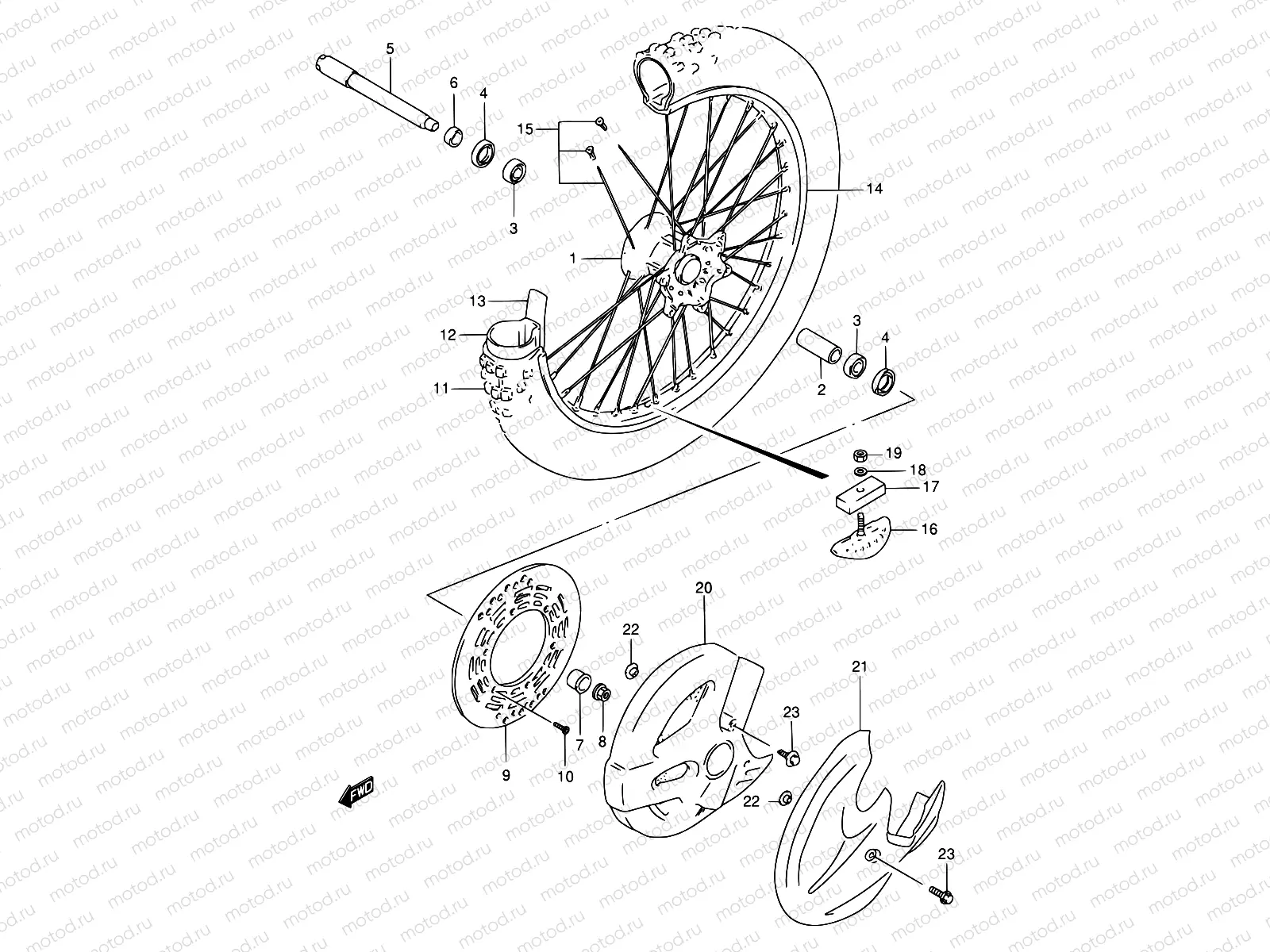 30A - FRONT WHEEL (MODEL V/W/X/Y)