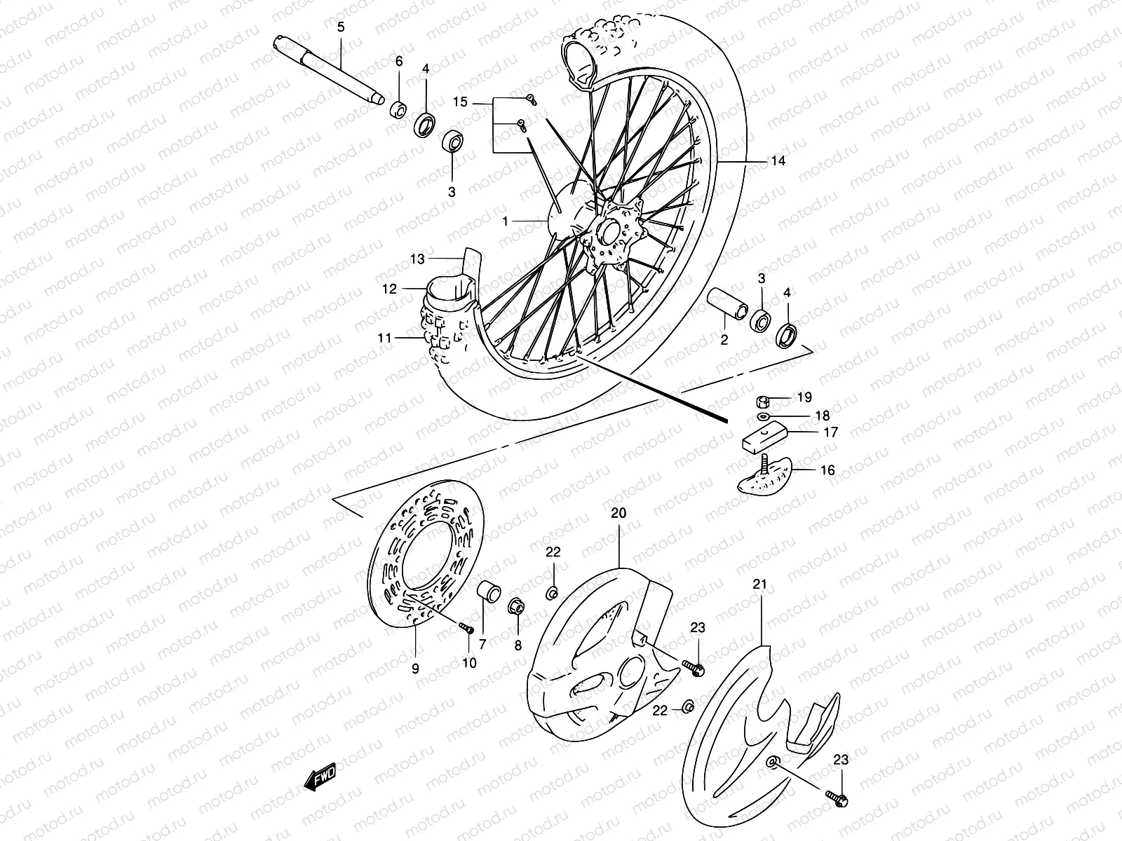 30A - FRONT WHEEL (MODEL V/W/X/Y)
