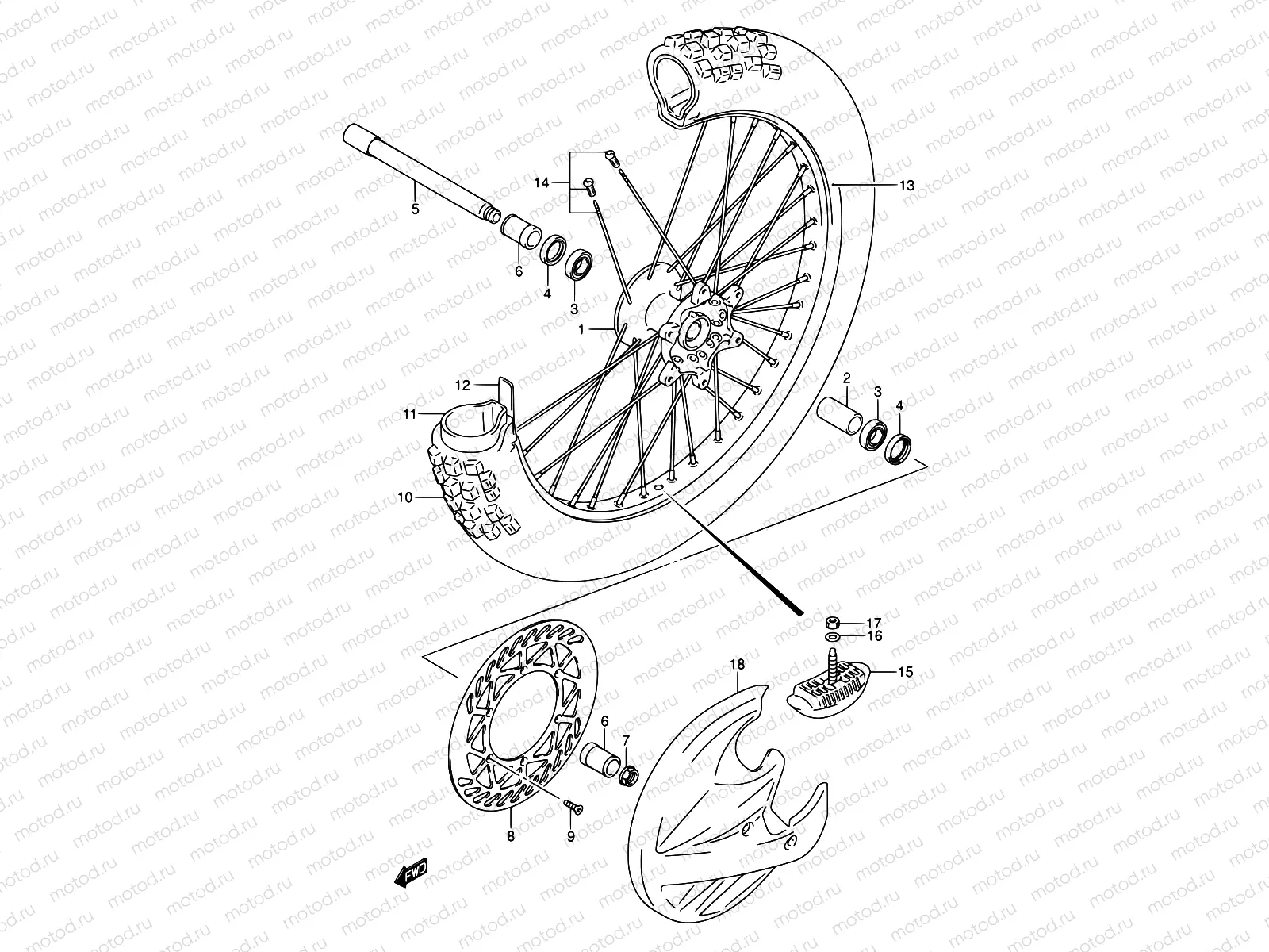 30A - FRONT WHEEL (RM250K5/K6)