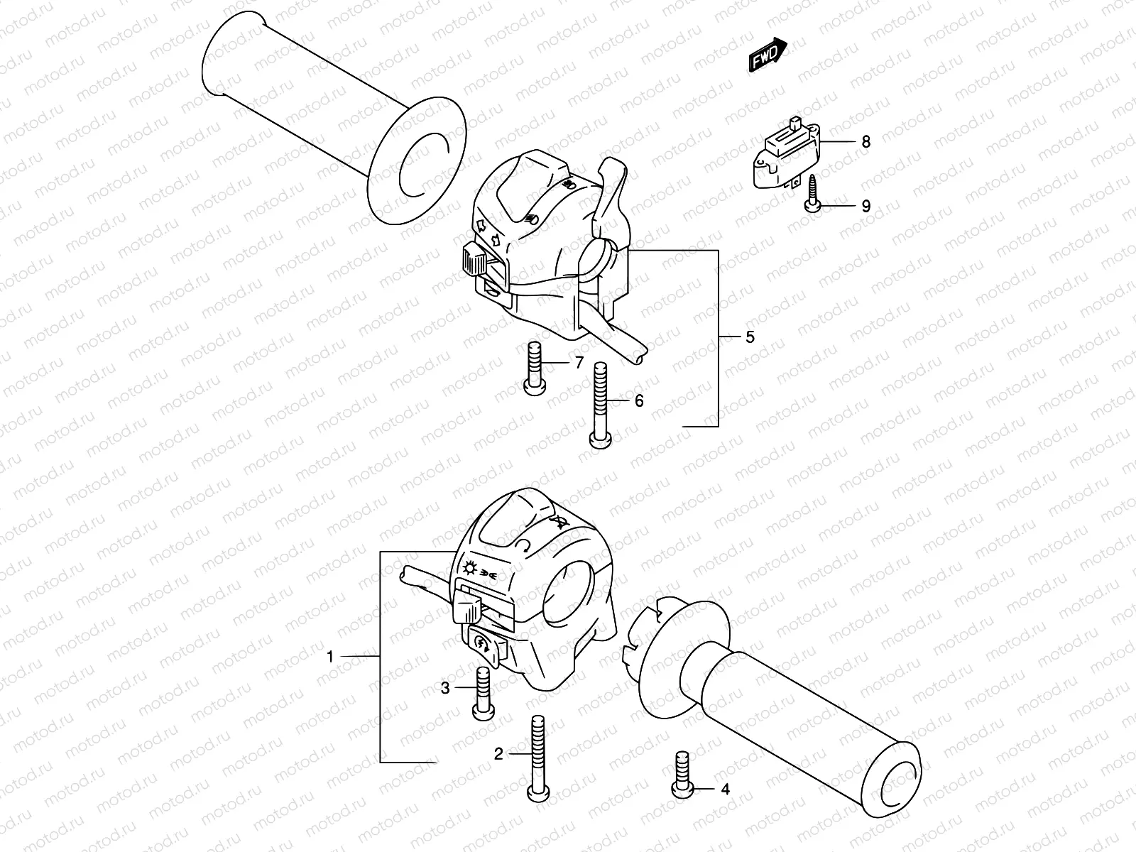 30A - HANDLE SWITCH (SV650SX/SUX/SY/SUY/SK1/SUK1/SK2/SUK2)