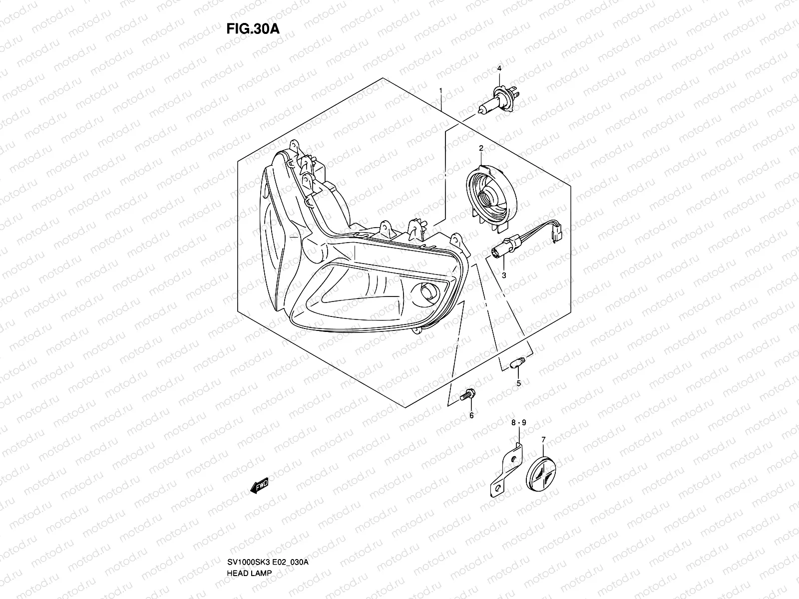 30A - HEADLAMP (SV1000S E24)