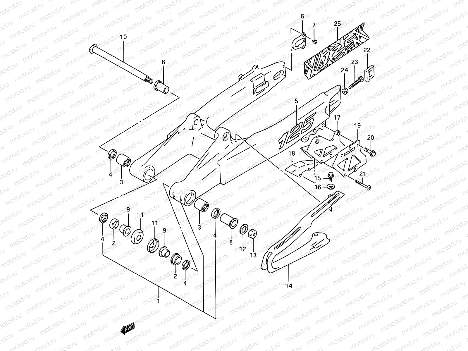 30A - REAR SWINGING ARM (MODEL P/R/S)