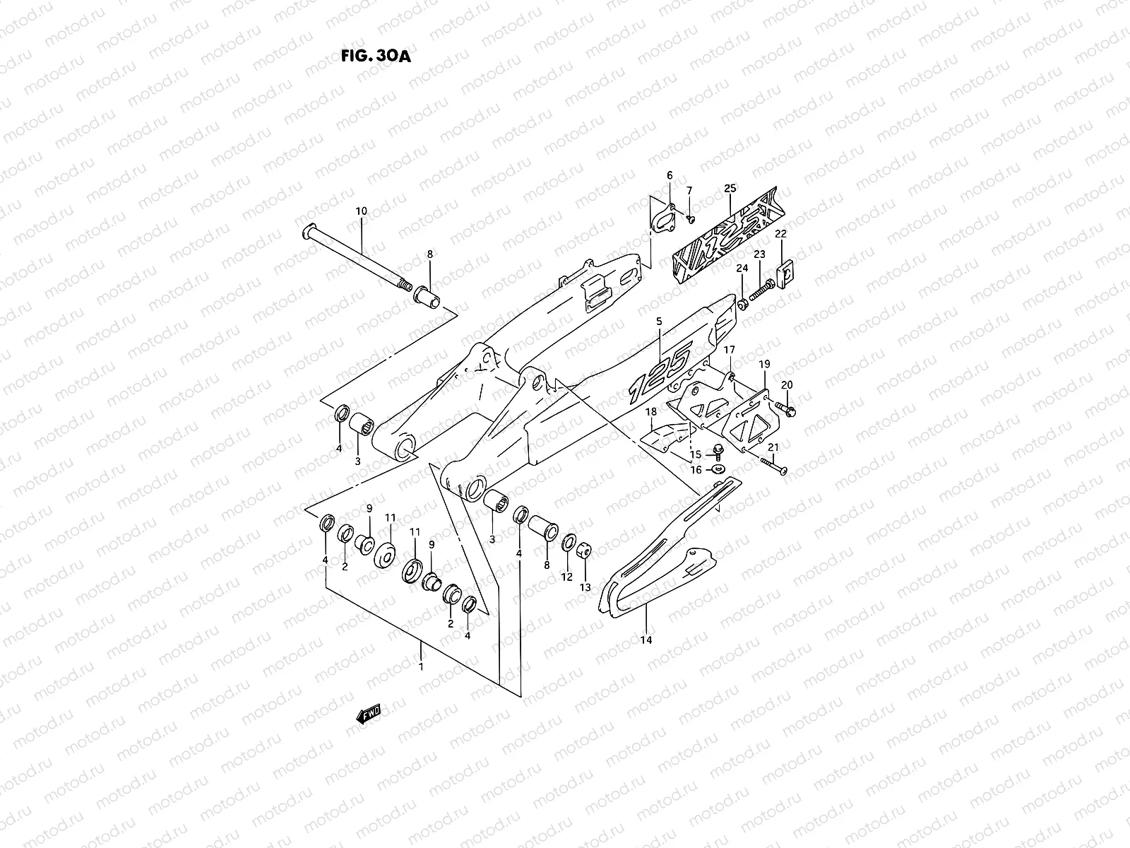 30A - REAR SWINGING ARM (MODEL P/R/S)
