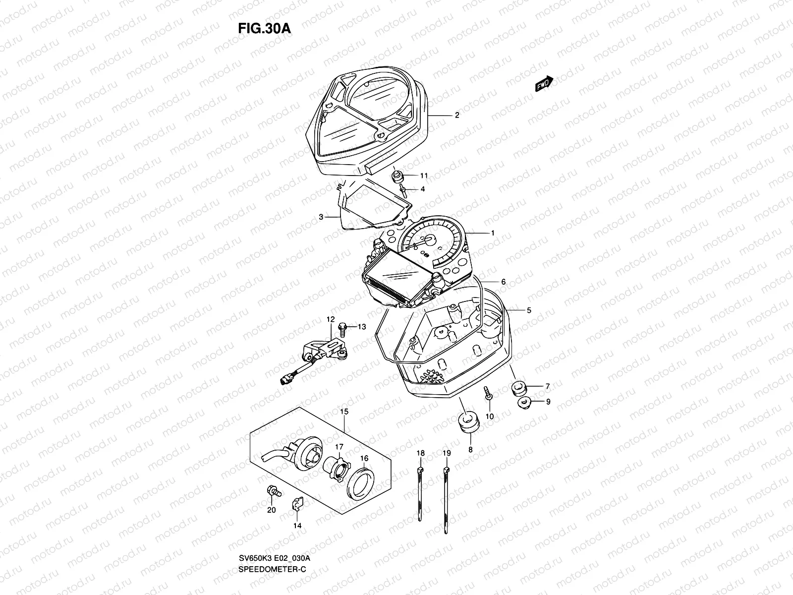 30A - SPEEDOMETER (SV650SK5/SK6/SK7/SUK5/SUK6/SUK7)