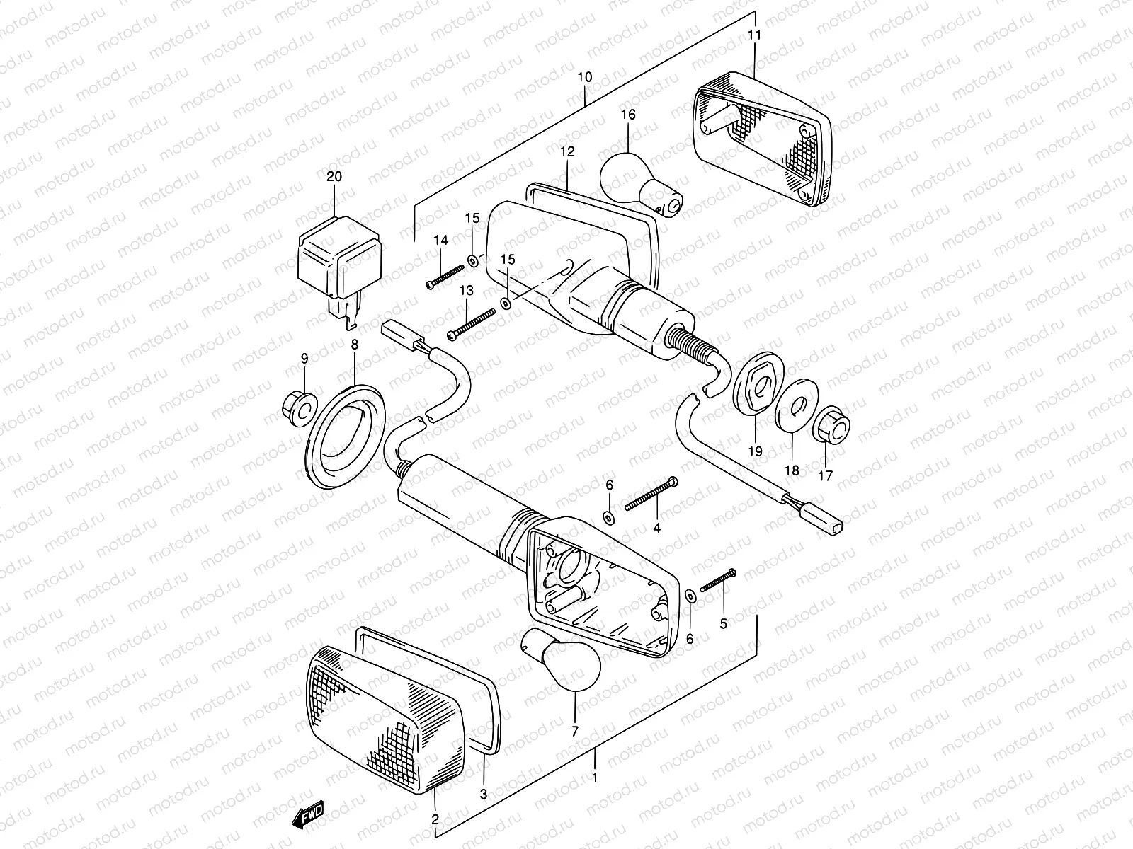 30A - TURNSIGNAL LAMP (MODEL T/V/W)