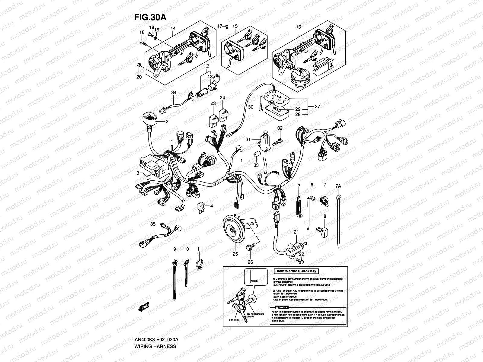 30A - WIRING HARNESS (MODEL K5/K6 IMOBI)
