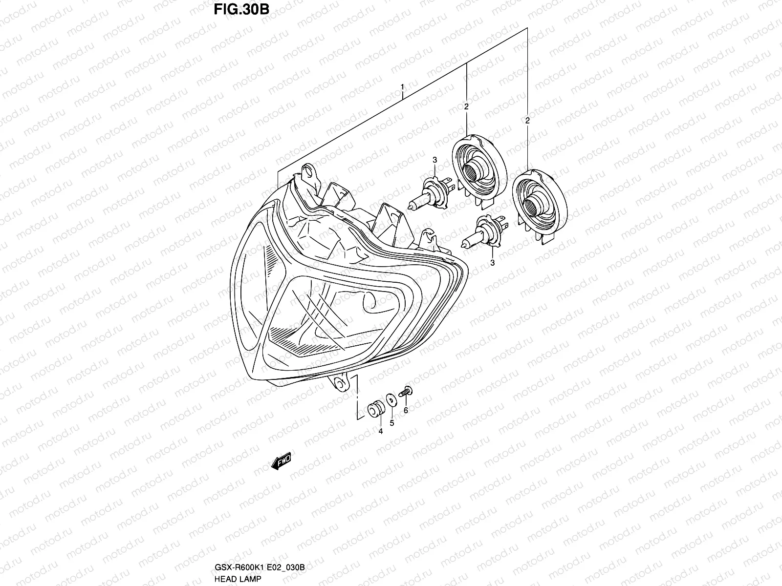 30B - HEADLAMP (MODEL K2/K3 E24)