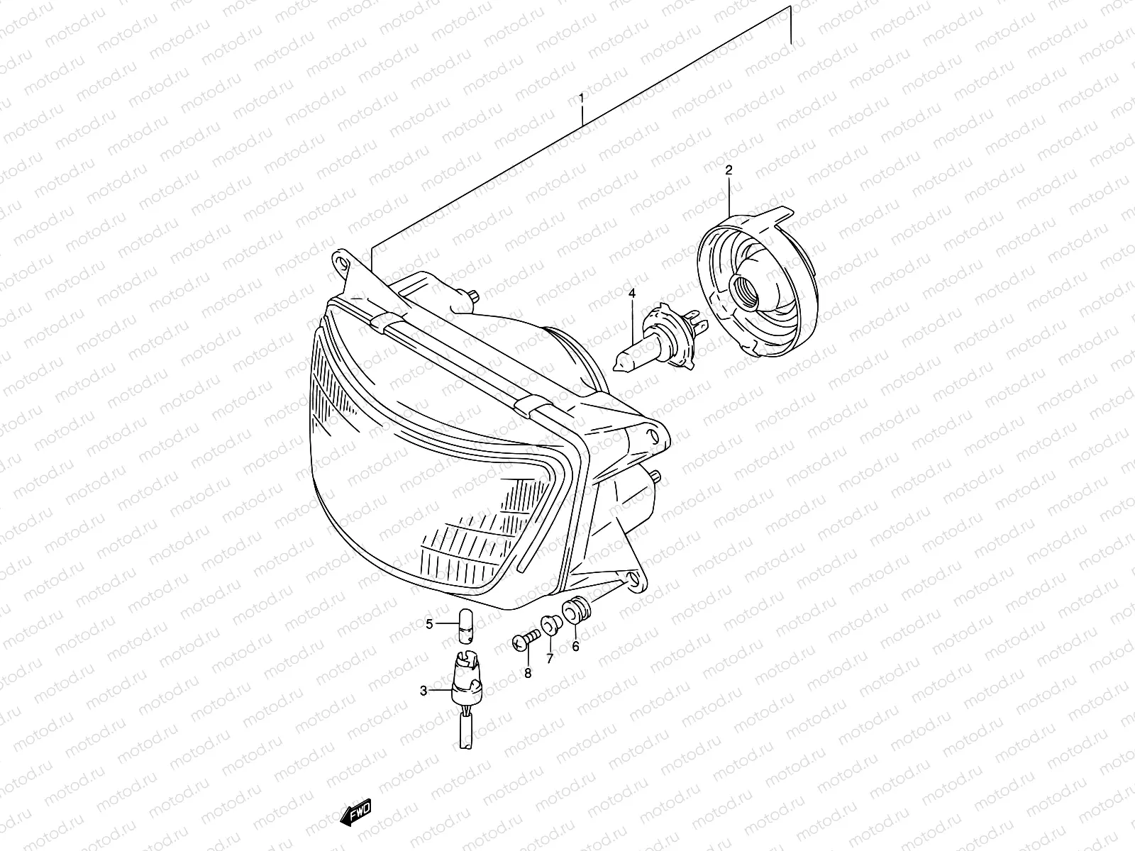 30B - HEADLAMP (MODEL T/V)