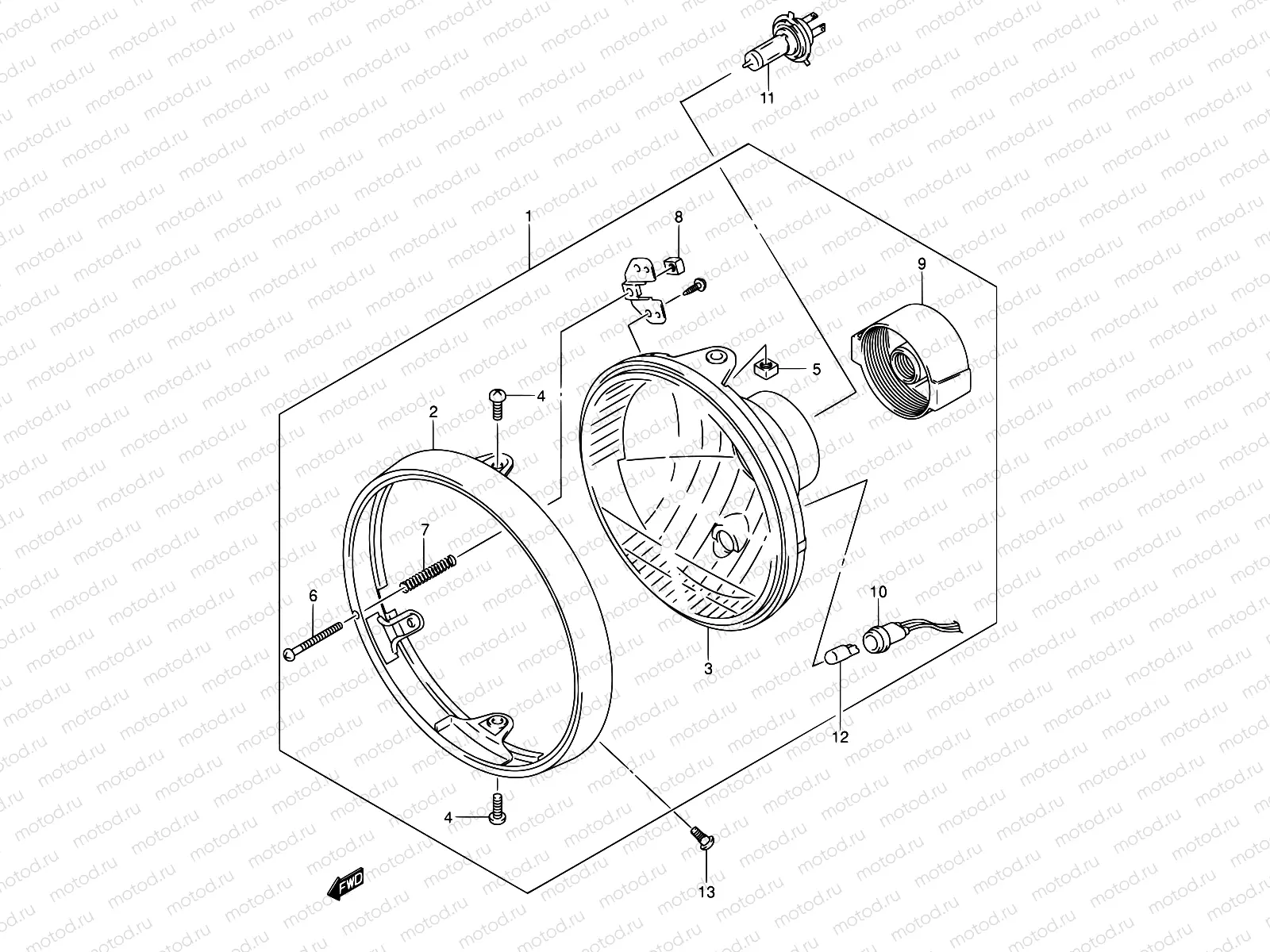 30B - HEADLAMP (SV1000 E02/E19 SV1000U1/U2 E19)