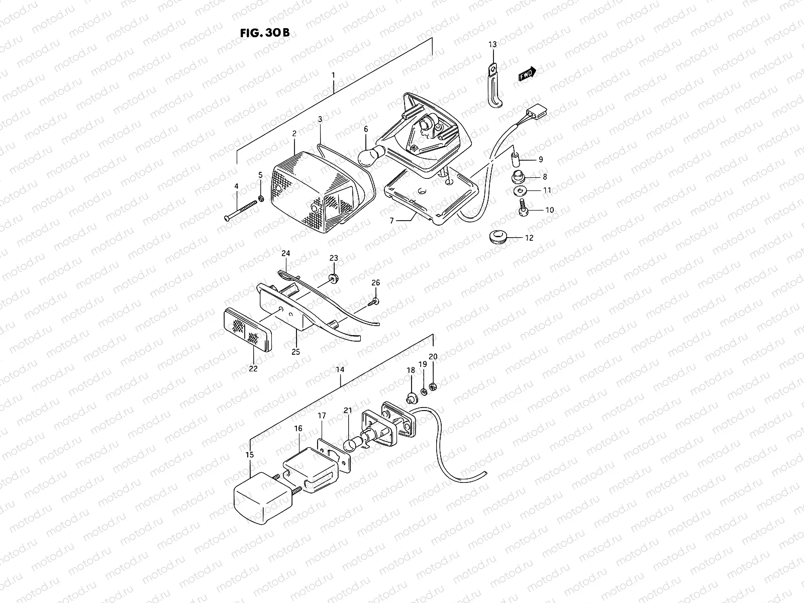 30B - REAR COMBINATION LAMP (MODEL S)