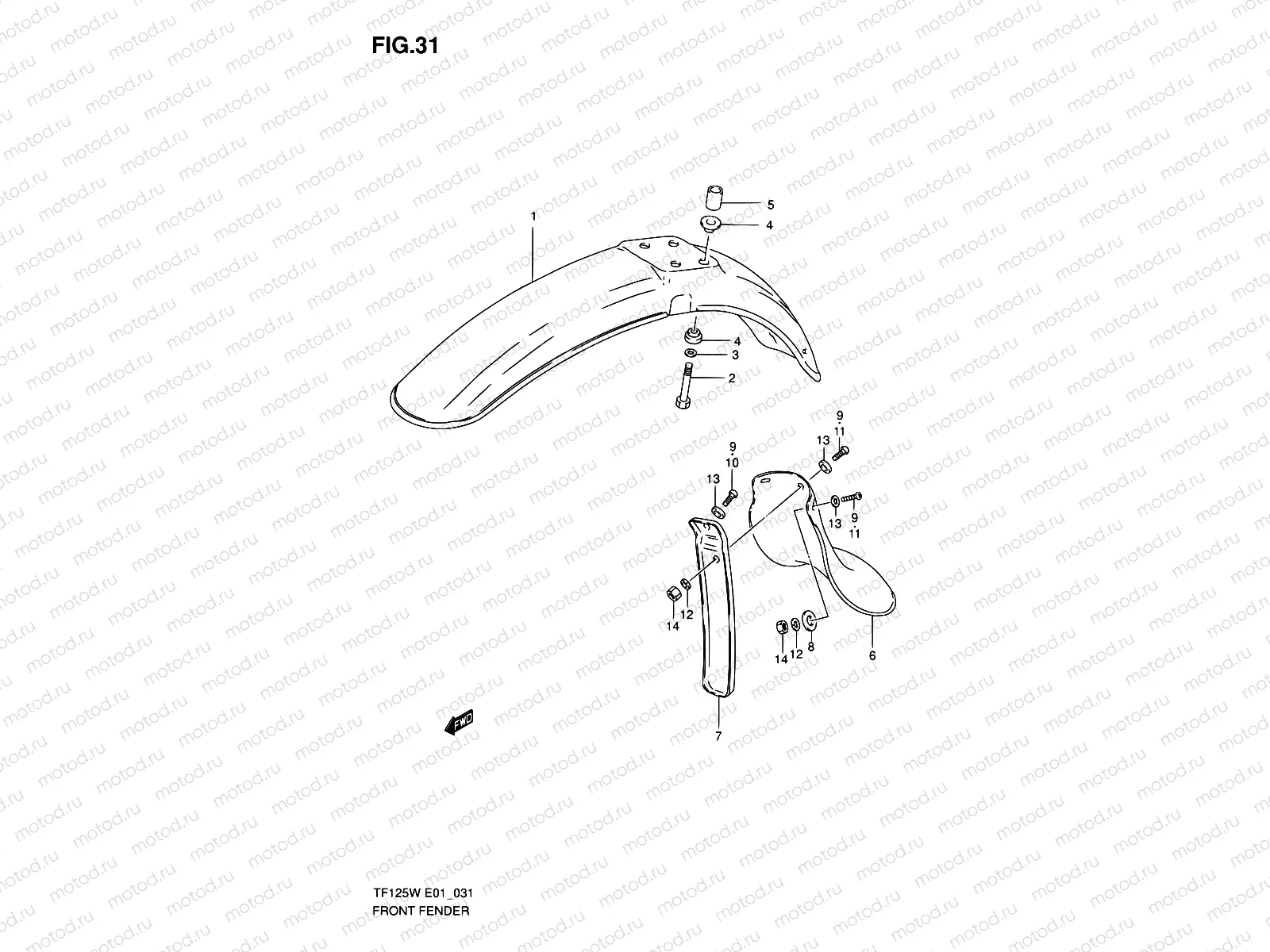 31 - FRONT FENDER (MODEL X/W)