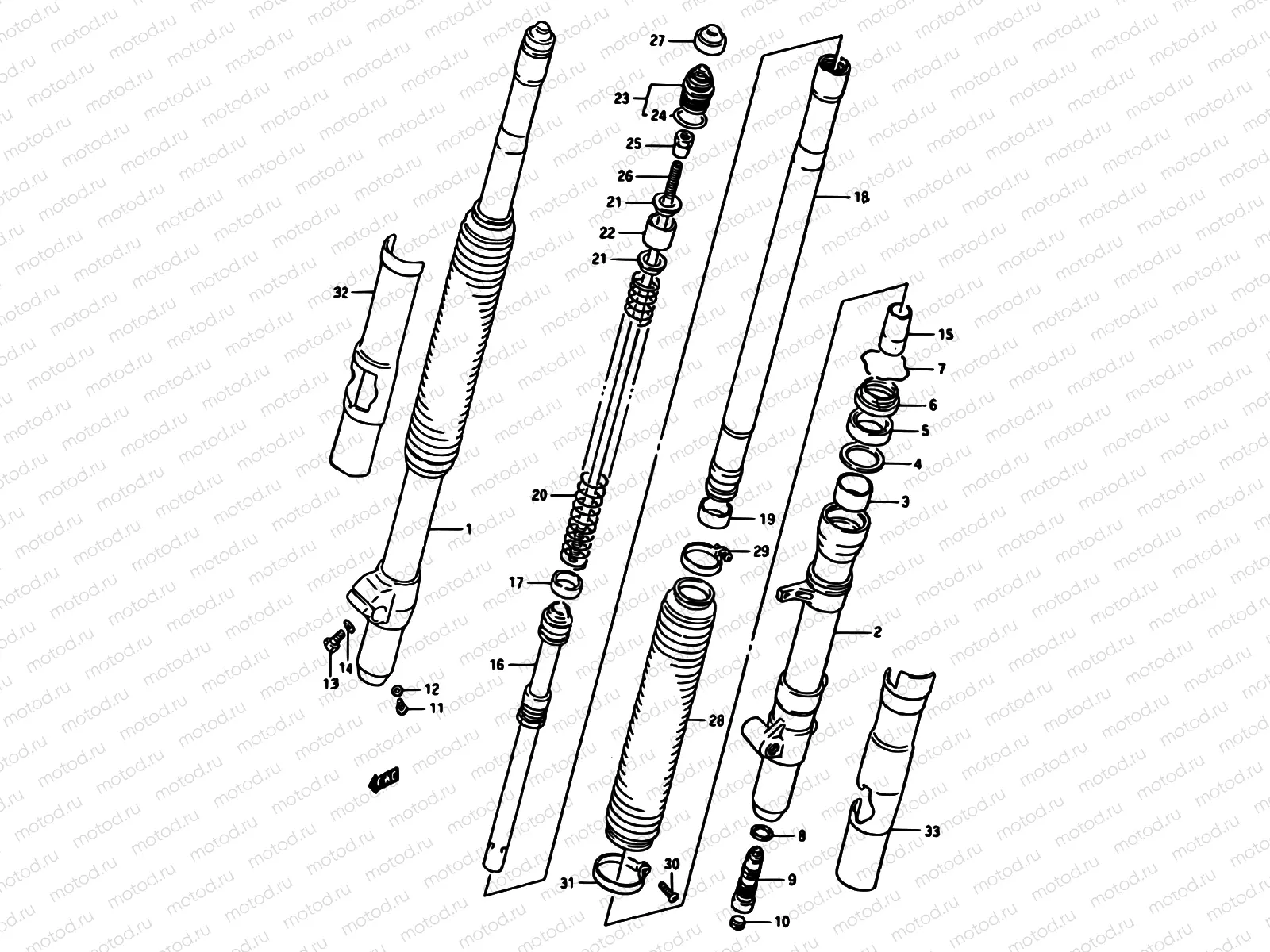 31 - FRONT FORK (MODEL H)