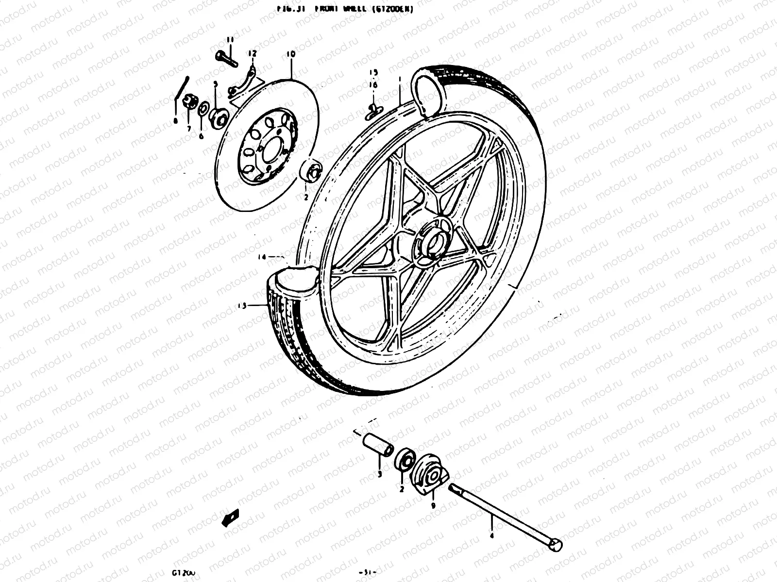 31 - FRONT WHEEL (GT200EN)