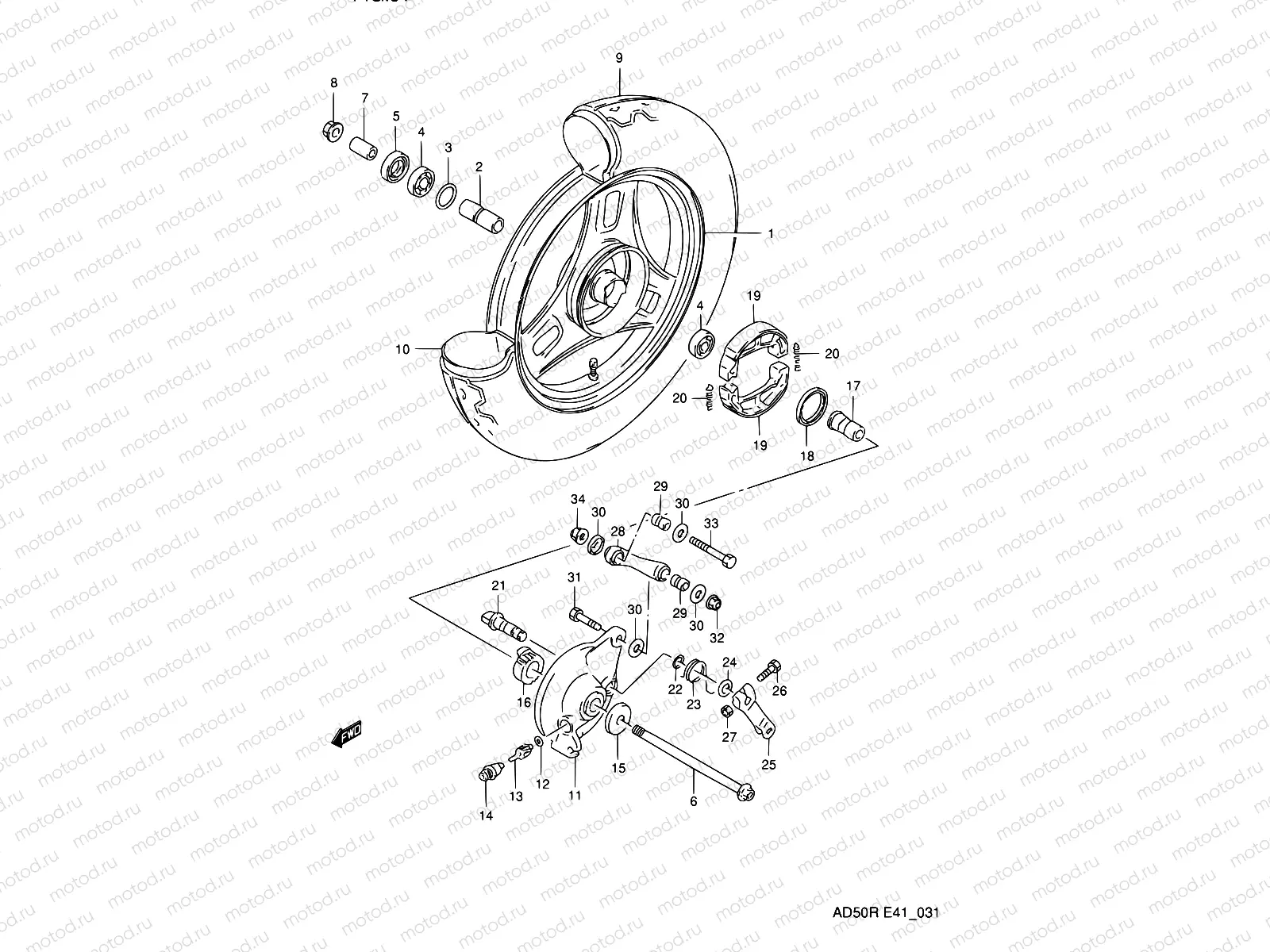 31 - FRONT WHEEL (MODEL L/M E41)