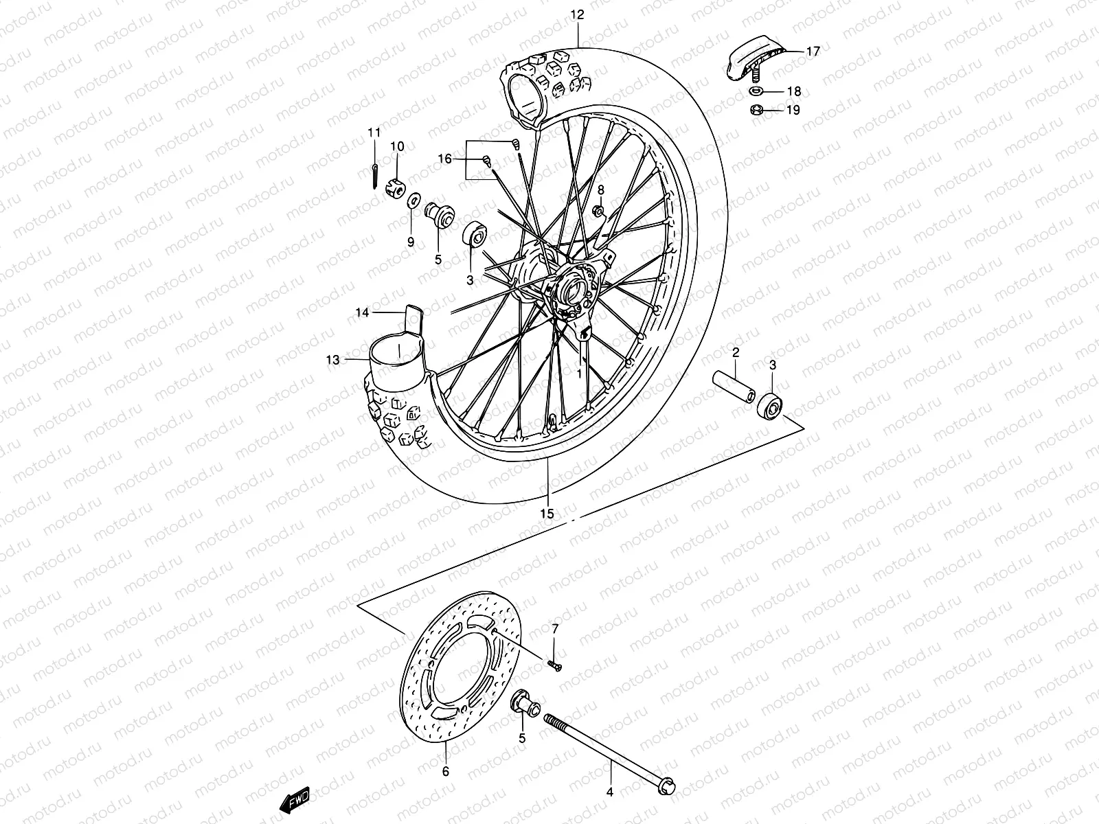 31 - FRONT WHEEL (RM85K2/K3/K4)