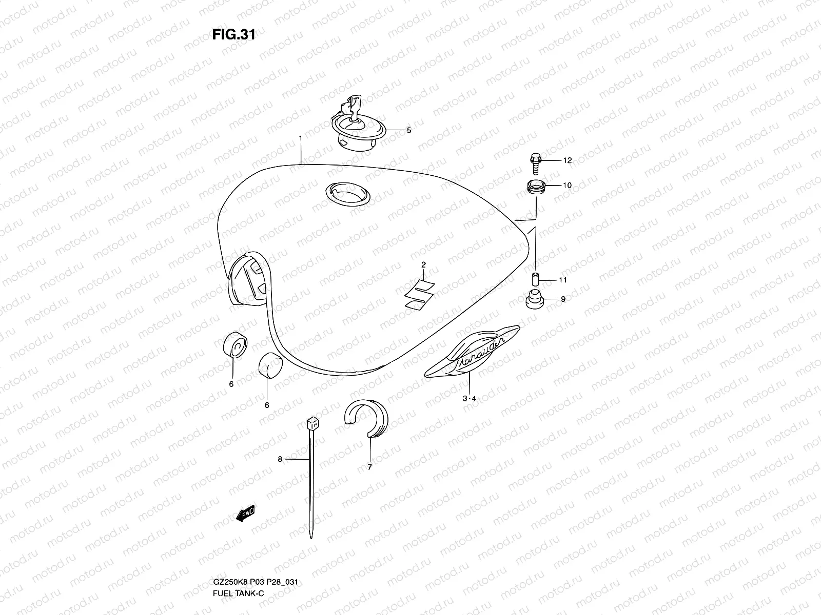 31 - FUEL TANK (MODEL K8/K9)