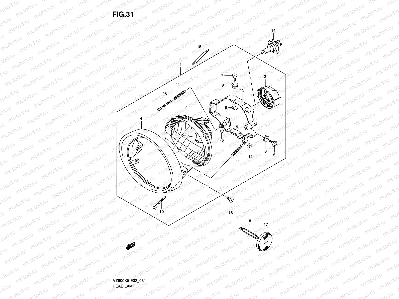 31 - HEADLAMP ASSY (E24)