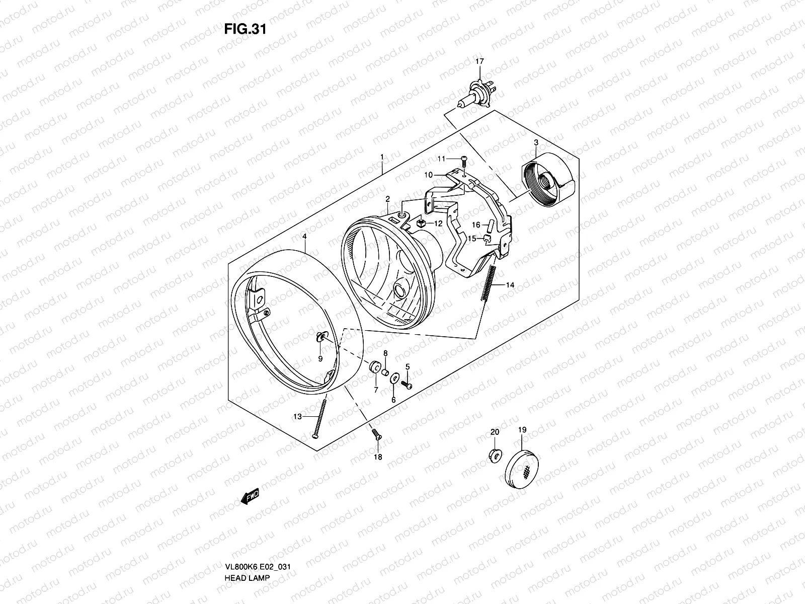 31 - HEADLAMP ASSY (E24)